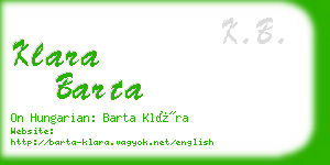 klara barta business card